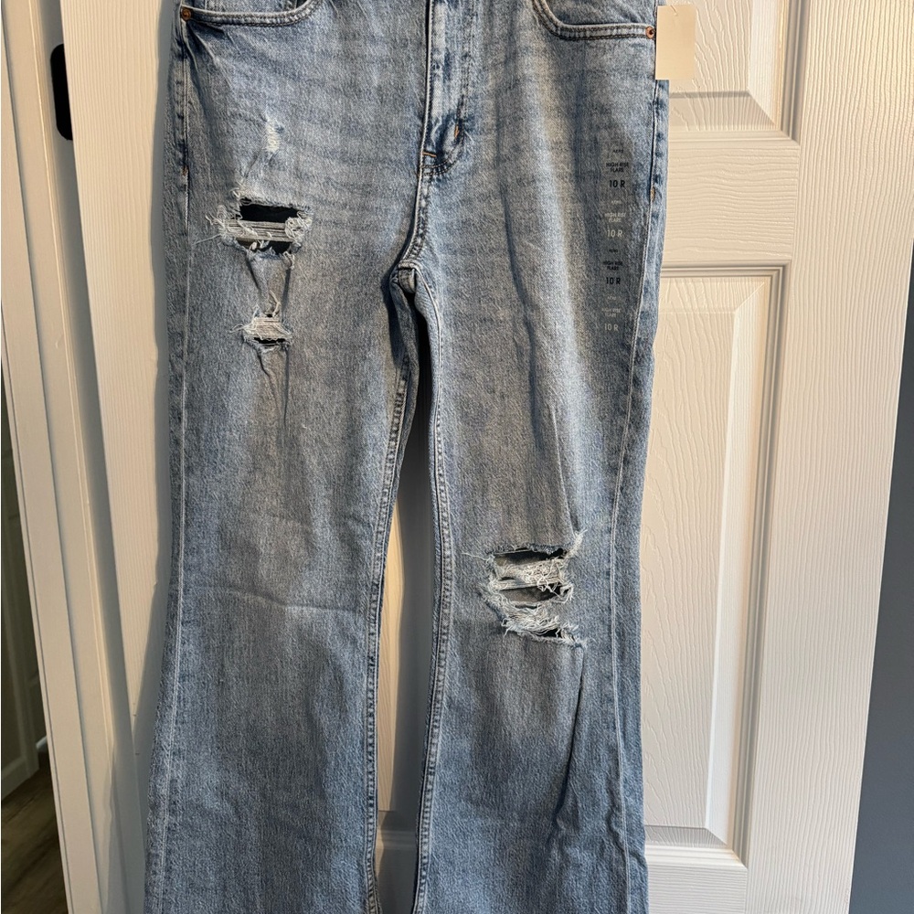 Aeropostale Light Blue Distressed Flare Jeans